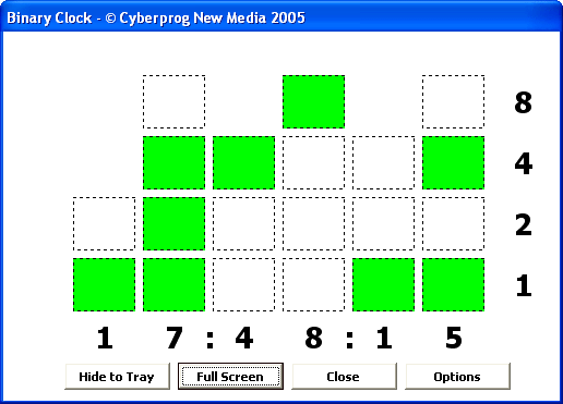 BinaryClock Screenshot